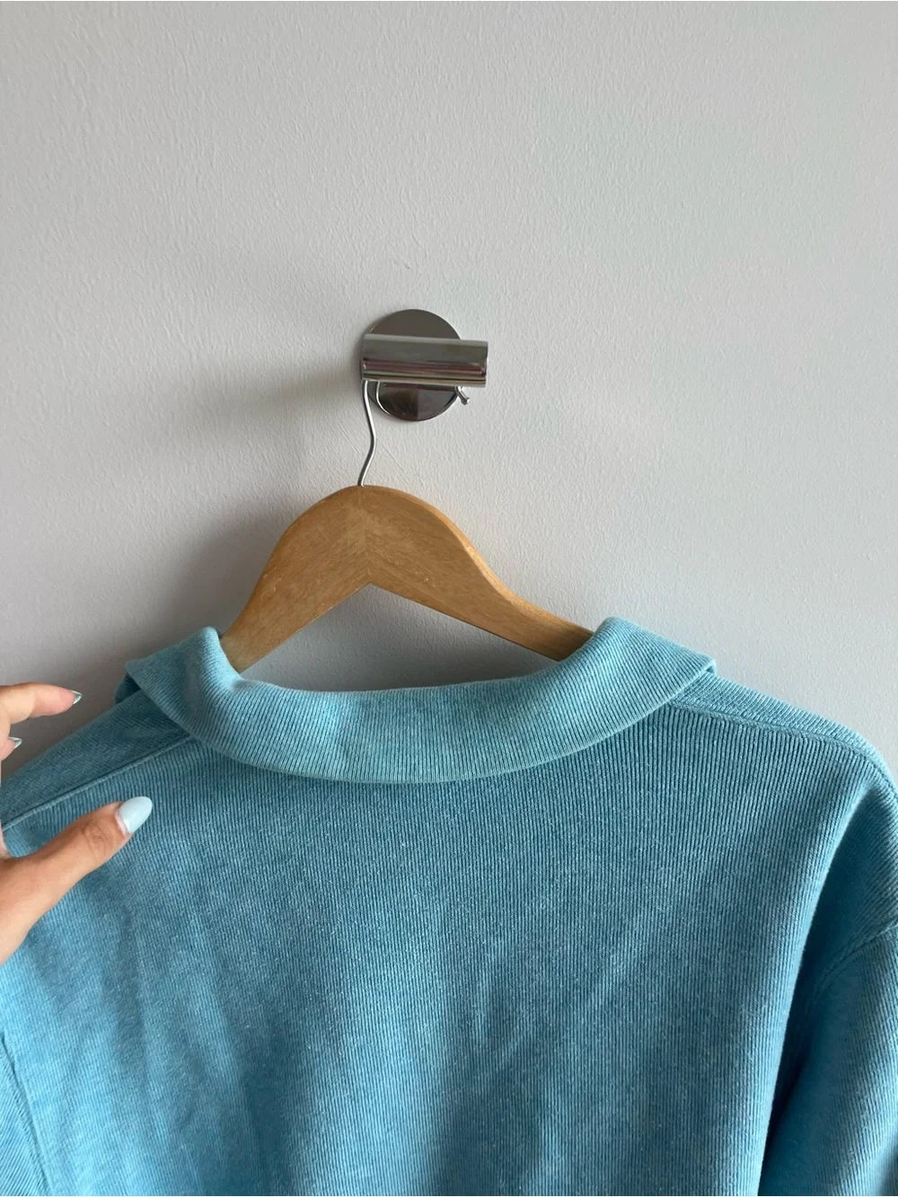 Ralph Lauren Aqua Quarter-Zip Sweater